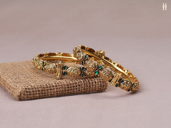 Gold Plated Pure Silver Bangles