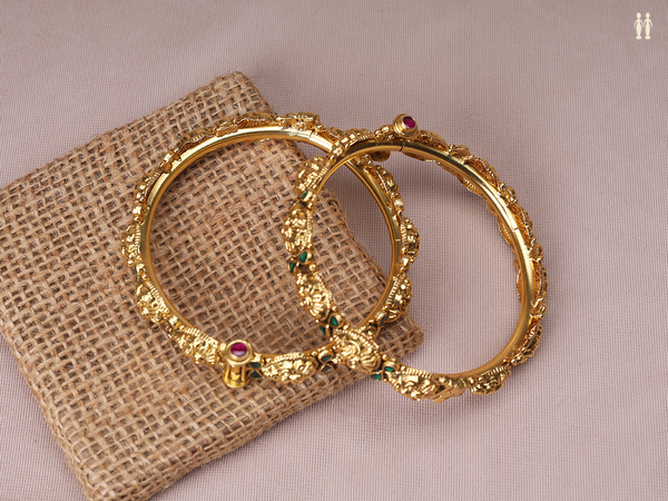 Gold Plated Pure Silver Bangles