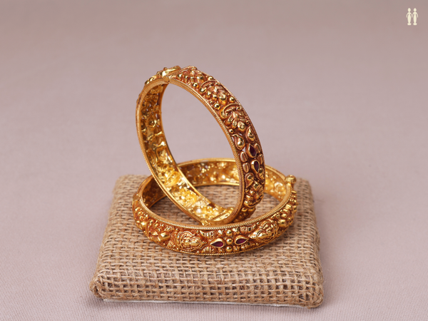 Gold Plated Pure Silver Bangles