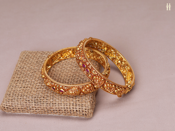 Gold Plated Pure Silver Bangles