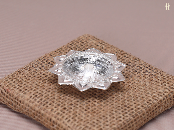 Pure Silver Agal Vilakku For Pooja Set