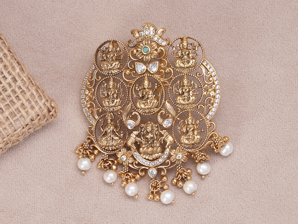 Antique Design With Stone Gold Plated Pure Silver Juda Pin