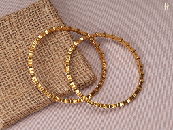 Crystal Stone Gold Plated Pure Silver Bangles