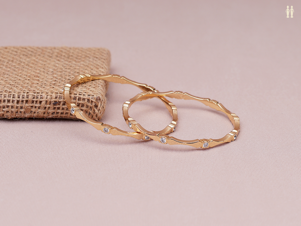 Crystal Stone Gold Plated Pure Silver Bangles
