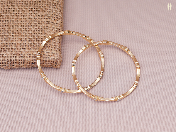 Crystal Stone Gold Plated Pure Silver Bangles