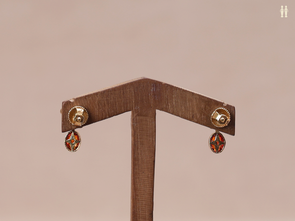 Floral Design Gold Plated Pure Silver Earrings