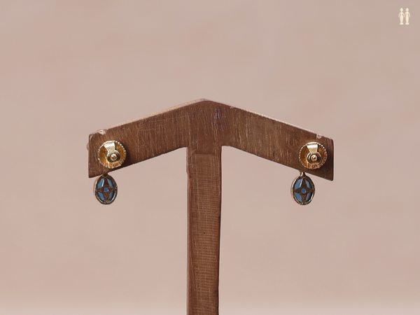 Floral Design Gold Plated Pure Silver Earrings