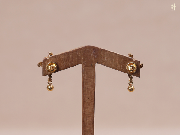 Crystal And Emerald Stone Gold Plated Pure Silver Earrings