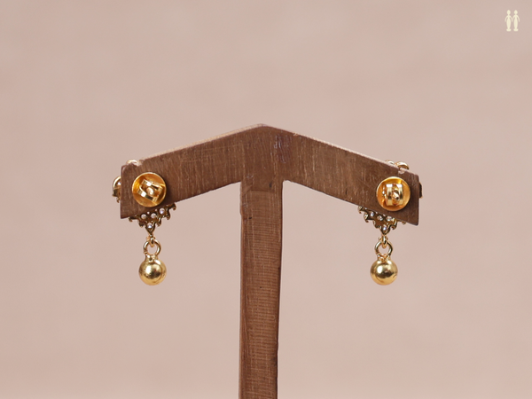 Crystal And Emerald Stone Gold Plated Pure Silver Earrings