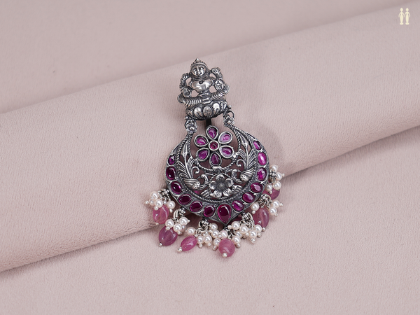 Antique Design With Beads Pure Silver Juda Pin