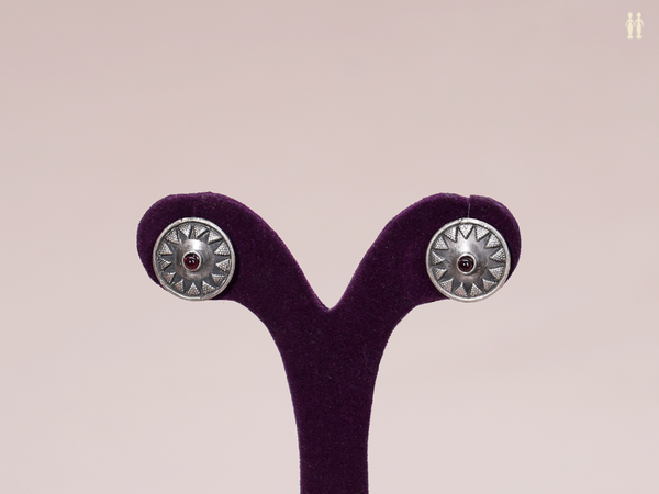 Chakram Design Pure Silver Earrings