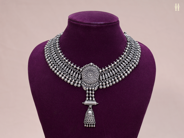 Oxidized Pure Silver Necklace