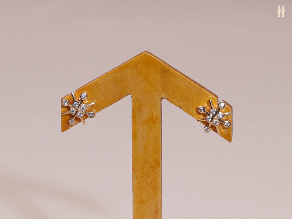 Crystal Stone Gold Plated Pure Silver Earrings