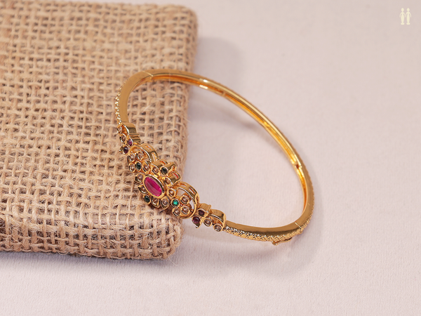 Multicolor Stone Gold Plated Pure Silver Bracelet