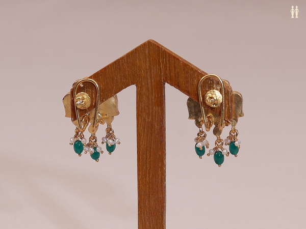 Iruthalai Pakshi Design With Multicolor Stone Silver Earrings