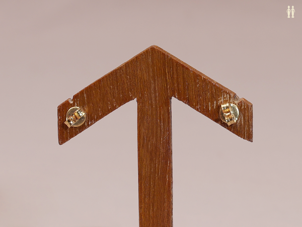 Crystal Stone Gold Plated Pure Silver Stud Earrings
