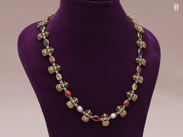 Antique Design Gold Plated Pure Silver Necklace