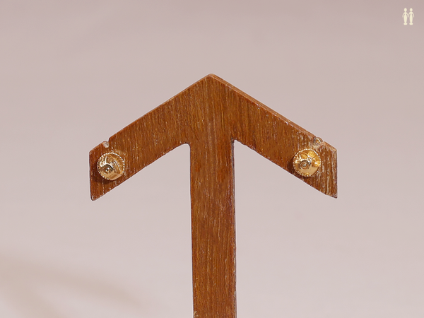 Floral Design Gold Plated Silver Stud Earrings