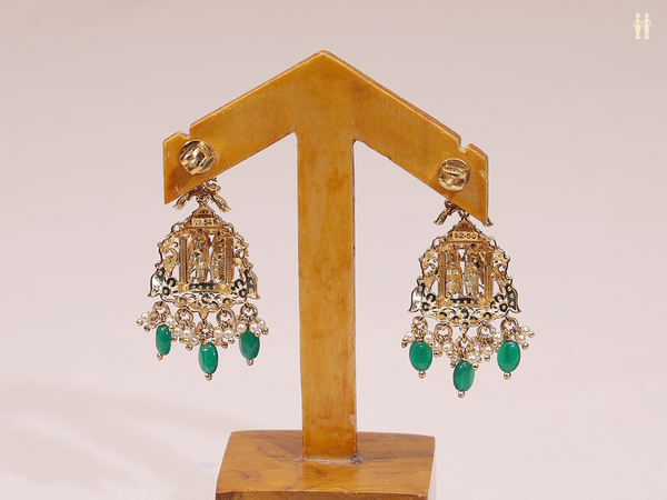 Antique Design With Crystal Stone Pure Silver Earrings