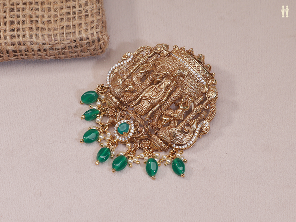 Antique Design With Beads Gold Plated Juda Pin