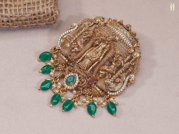 Antique Design With Beads Gold Plated Juda Pin