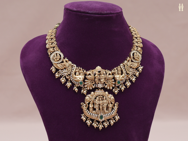 Antique Design Gold Plated Pure Silver Necklace