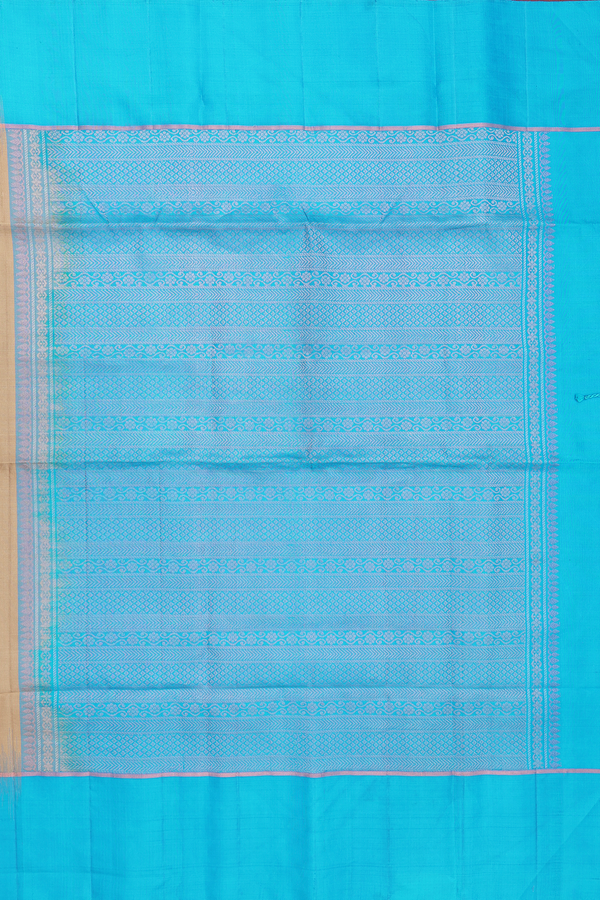 Soft Silk Saree In Khaki With Stripes Design