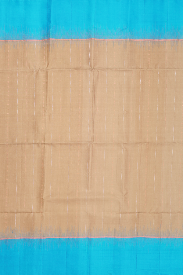Soft Silk Saree In Khaki With Stripes Design
