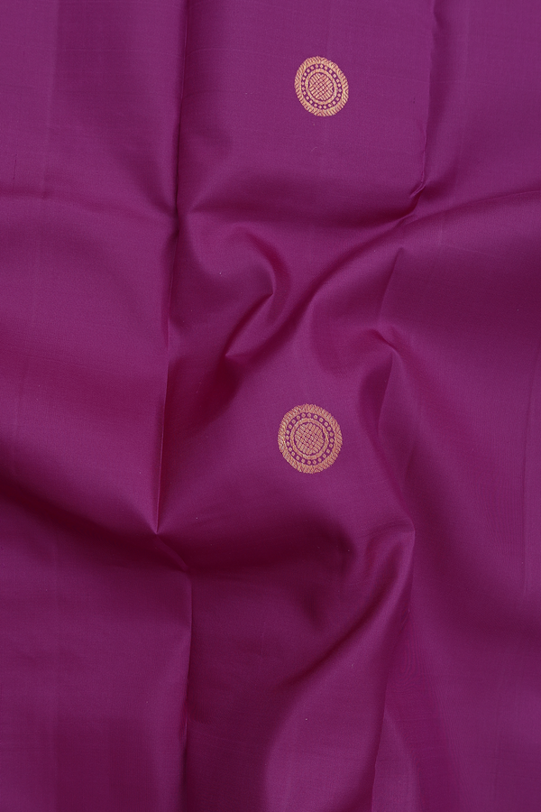 Kanchipuram Silk Saree In Grape Purple With Chakram Buttas