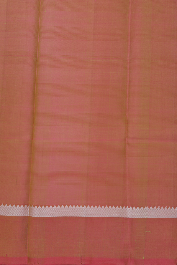 Kanchipuram Silk Saree In Parrot Green With Stripes Design