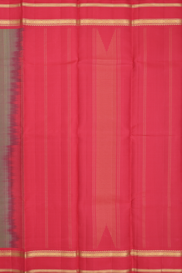 Kanchipuram Silk Saree In Dual Tone With Stripes Design