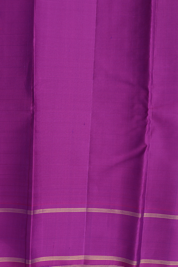 Kanchipuram Silk Saree Indigo Blue Along Checks With Buttas