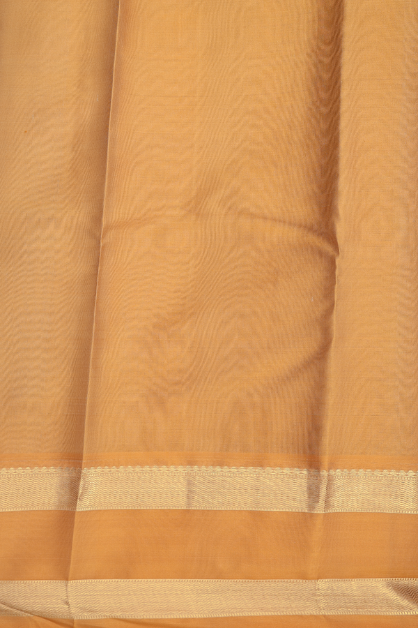 Kanchipuram Silk Saree In Cream Color With Checks Design