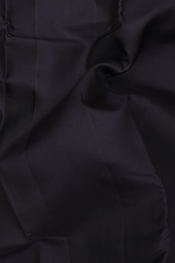 Kanchipuram Silk Saree In Black With Checks Border