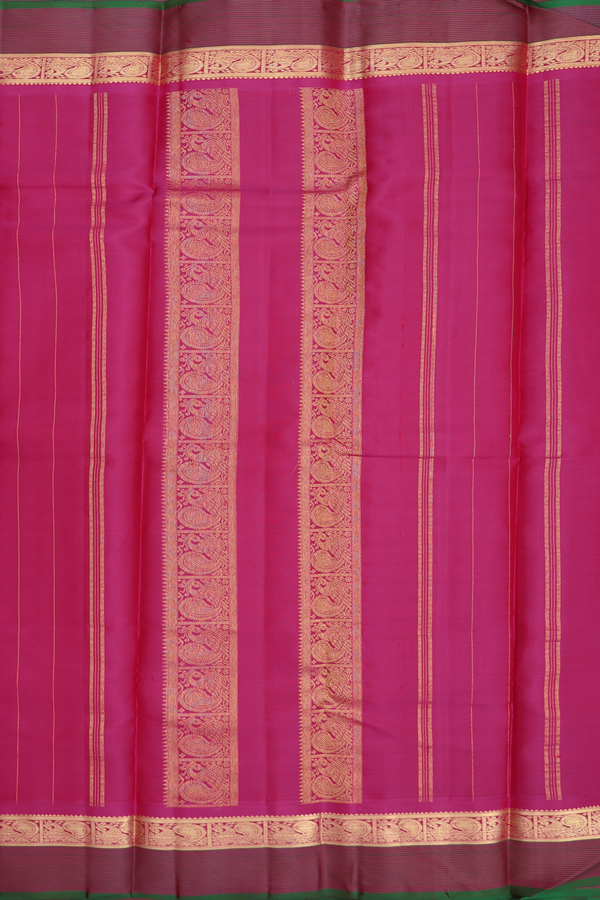 Kanchipuram Silk Saree In Chocolate Brown With Zari Buttas