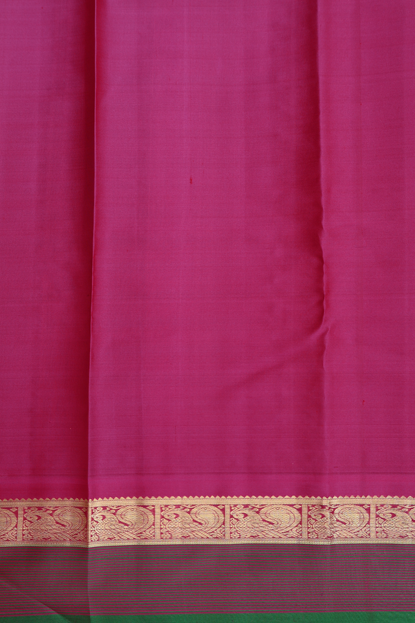 Kanchipuram Silk Saree In Chocolate Brown With Zari Buttas