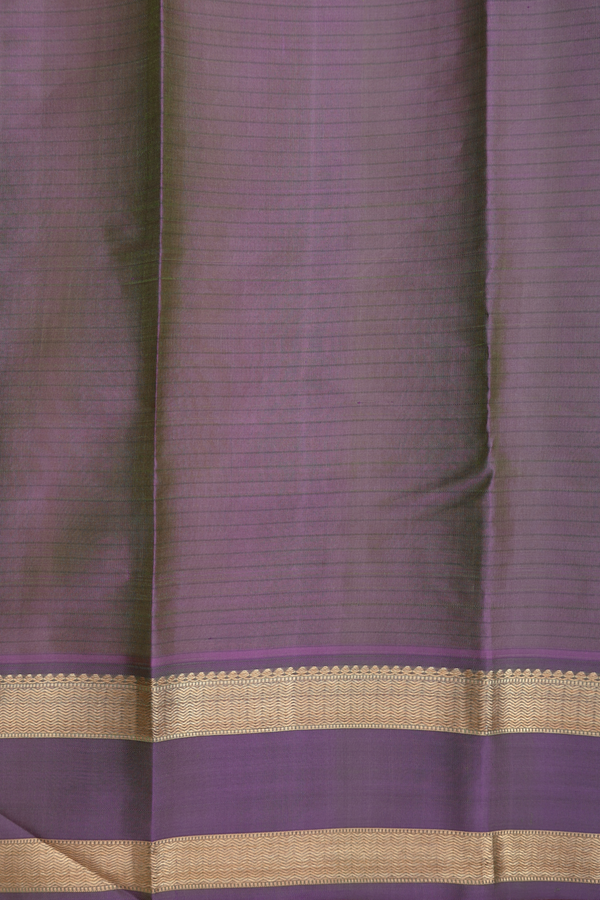 Kanchipuram Silk Saree In Pear Green With Stripes Design