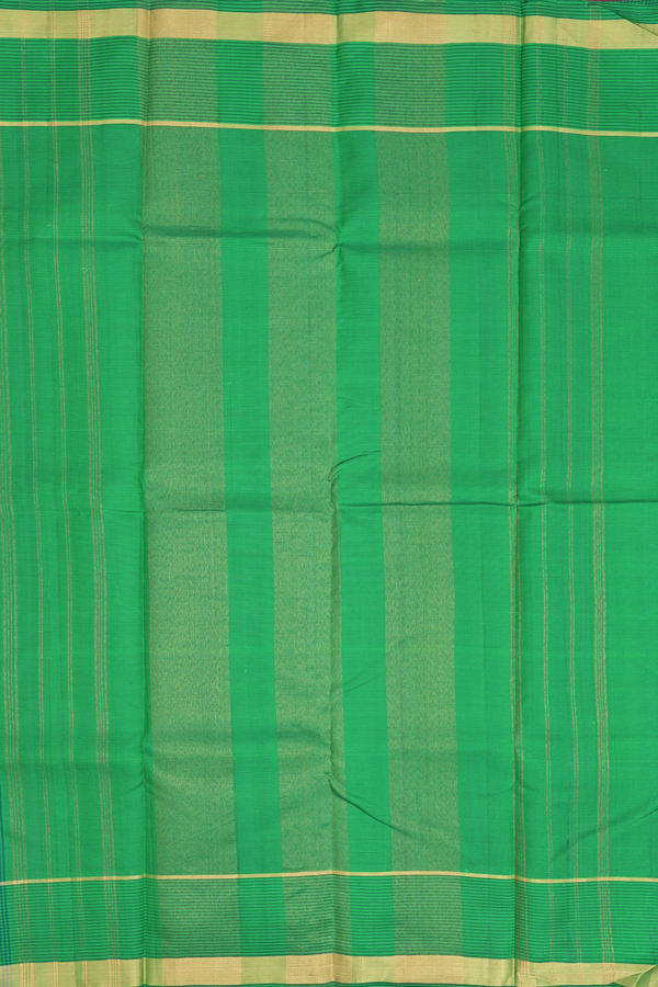 Kanchipuram Silk Saree In Shades Of Green With Checks Design