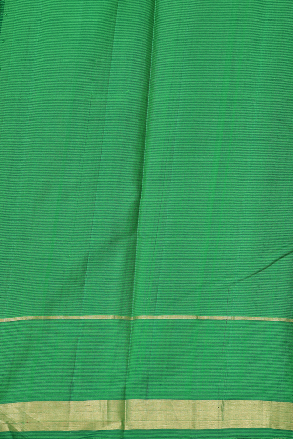 Kanchipuram Silk Saree In Shades Of Green With Checks Design