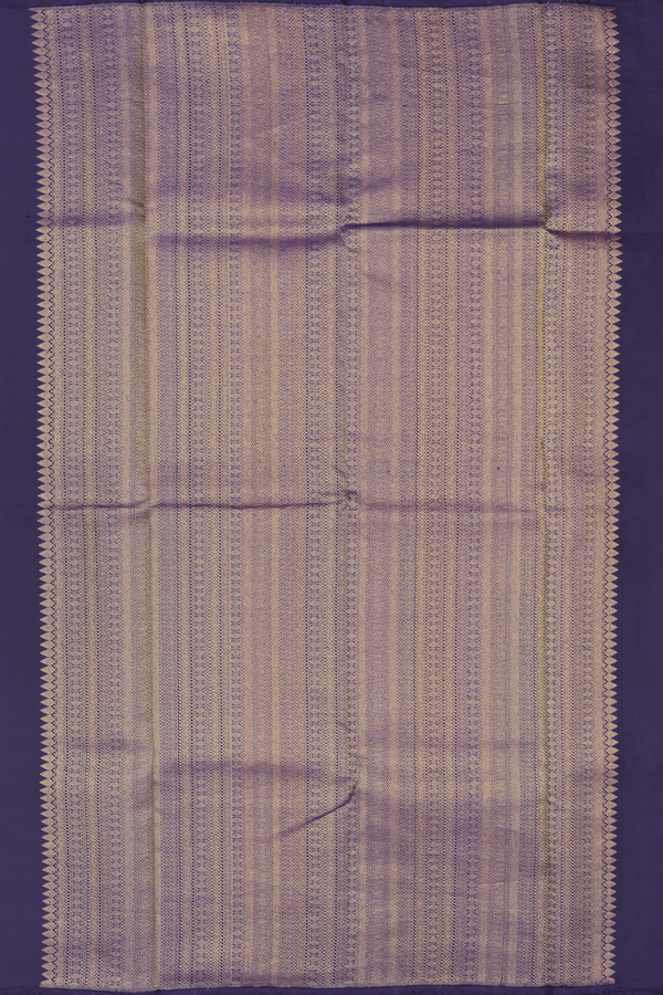 Kanchipuram Silk Saree In Navy Blue With Diamond Buttas
