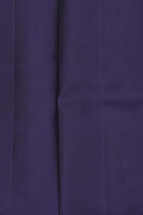 Kanchipuram Silk Saree In Navy Blue With Diamond Buttas