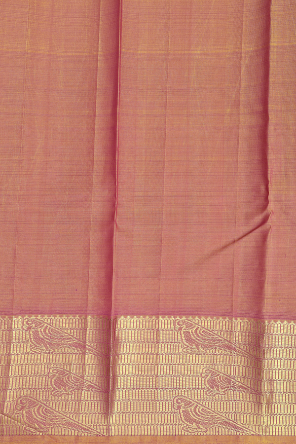 Kanchipuram Silk Saree In Berry Purple With Checks Design