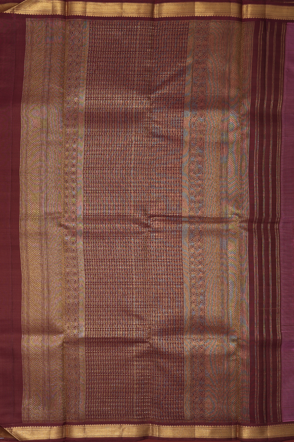 Kanchipuram Silk Saree In Pink With Korvai Border