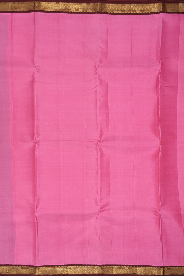 Kanchipuram Silk Saree In Pink With Korvai Border