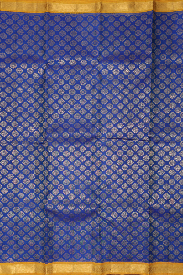 Kanchipuram Silk Saree In Royal Blue With Brocade Design