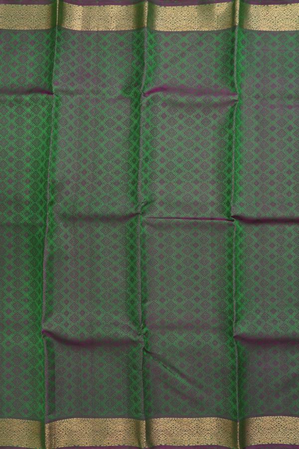 Kanchipuram Silk Saree In Dual Tone With Jacquard Pattern