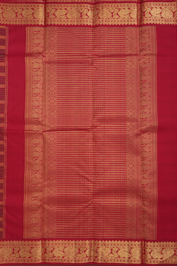 Kanchipuram Silk Saree In Multicolor With Checks Design