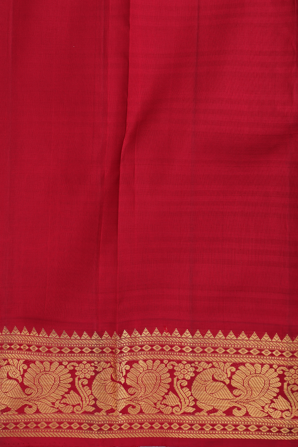 Kanchipuram Silk Saree In Green And Yellow With Checks Design