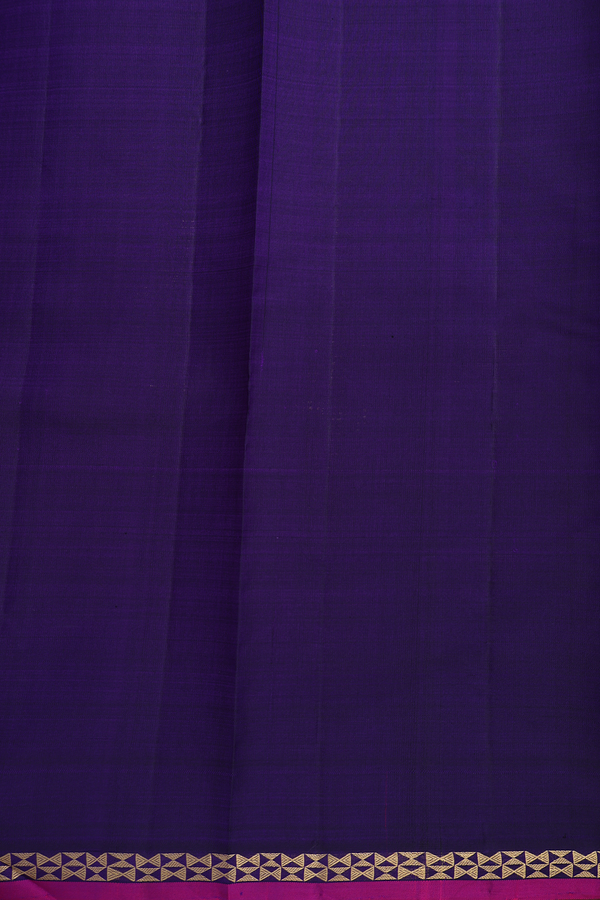 Kanchipuram Silk Saree In Regal Purple With Peacock Buttas