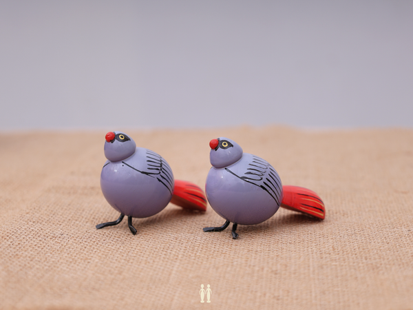Set Of 4 Wooden Handicraft Multicolor Birds For Showpiece